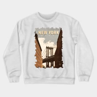 New York City / Vintage Retro art style poster Crewneck Sweatshirt